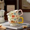 Cute Creative Mug Coffee Cartoon Ceramic Cup Polka Dot Cute Pet Water Cup High Value High Foot Explosion Breakfast Mug 2