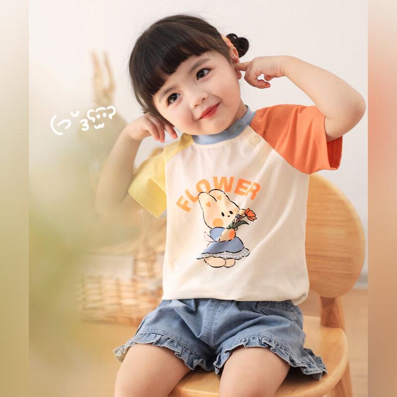 LUSON Baby Girls' Summer Raglan T-Shirt