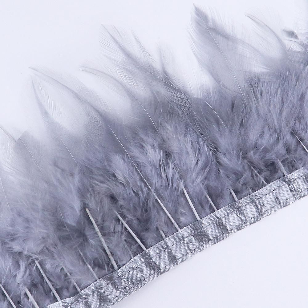 10Meter Black Saddle Rooster Hackle Feather Trim 10-15cm Cock Fringe Halloween Cosplay Dress Decor Pheasant Plume Selvage Crafts