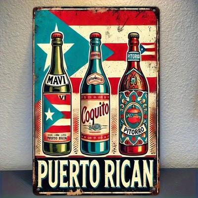 Vintage Metal Sign Puerto Rican Beer Tin Wall Decor 8x12 Inch for Home Bar Cafe Man Cave