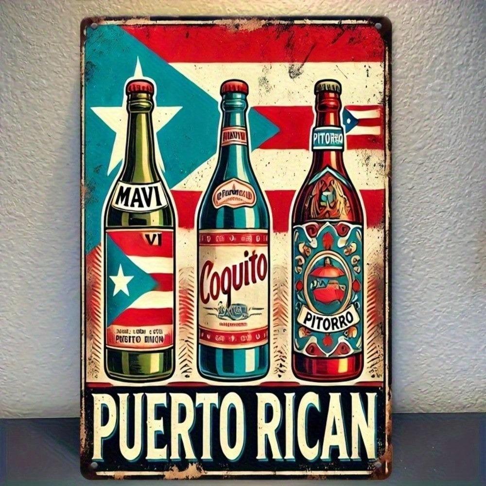 Vintage Metal Sign Puerto Rican Beer Tin Wall Decor 8x12 Inch for Home Bar Cafe Man Cave 20x30cm
