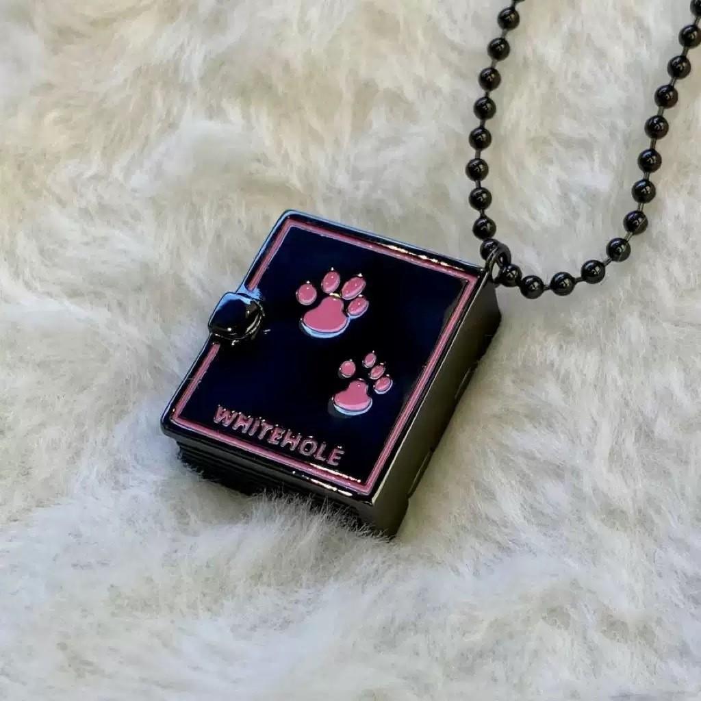 Cute Dog Alloy Pendant Necklace Open Box Design Geometric Decoration Women Men