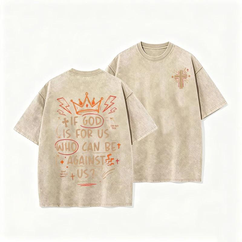 

Retro Romans T Shirt Christian Quote Front Back Print Washed Streetwear S