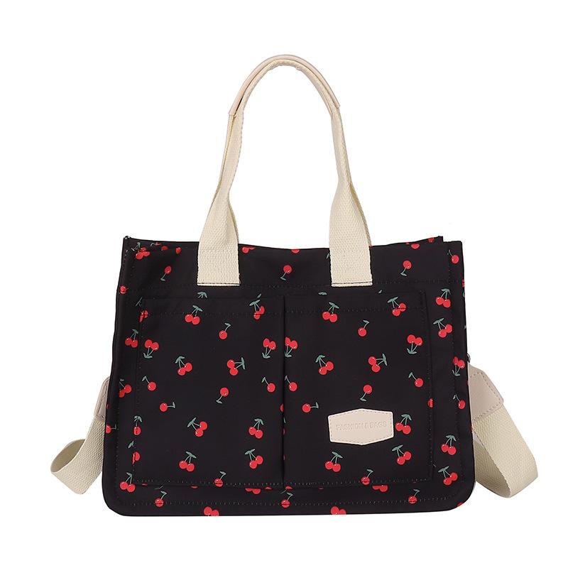 Damen Tragetaschen Verstellbarer Riemen Clutch Kirschmuster Handtaschen Große Kapazität Shopper Pendeltasche Tragetasche Handtasche Bolsos De Mujer