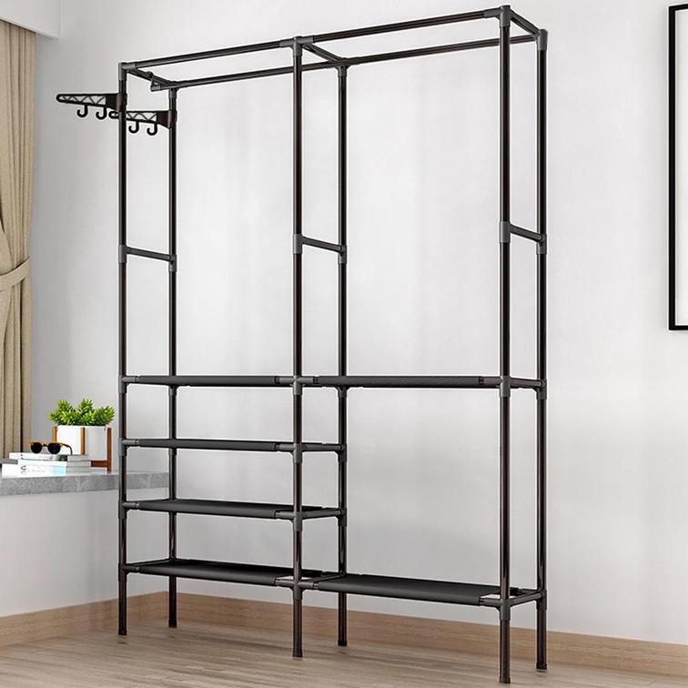 Metal Wardrobe Stand Coat Rack for Clothes Shoes Hall Wardrobe