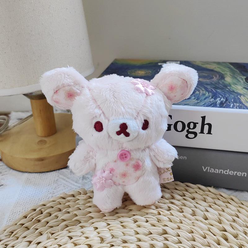 Japanisches Niedliches Vierblättriger Klee Bär Plüsch Anhänger Ornament