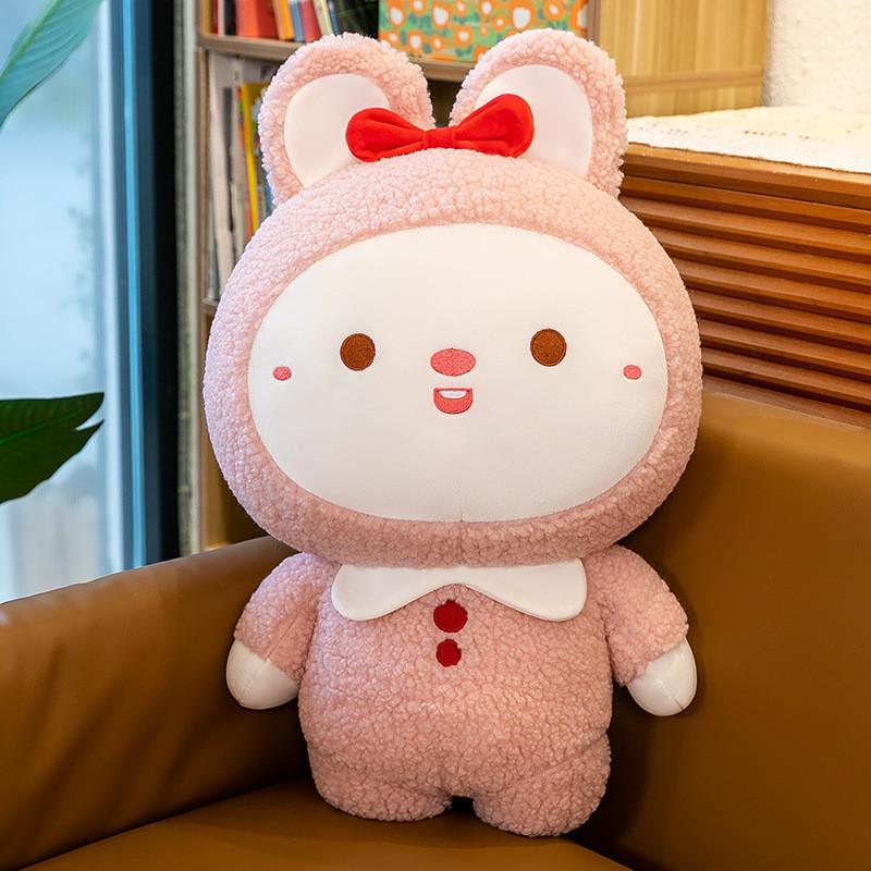 Adorable Sakura Rabbit Plush Toy Soft Stuffed Animal For Girls Cute Hug Pillow Round Eyes,32cm/12.60in