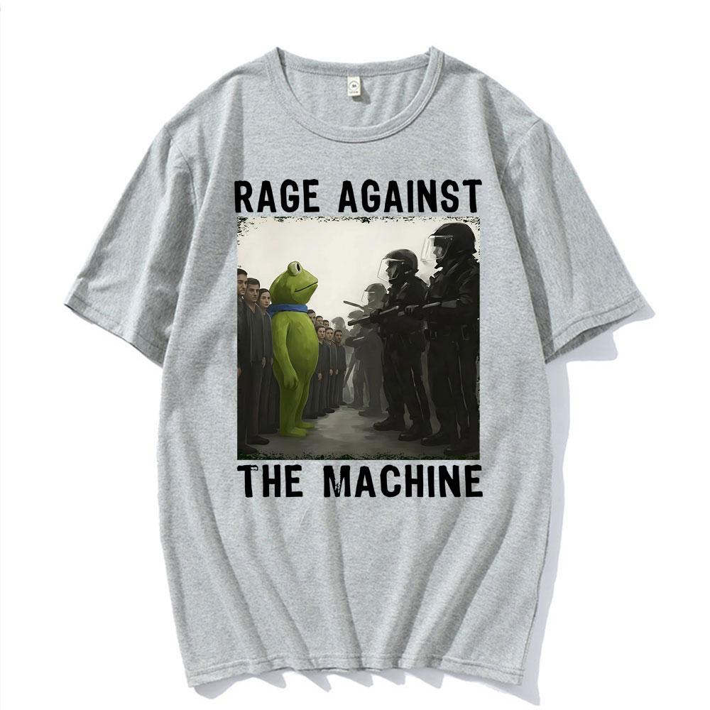 Rage Against The Machine Frosch Protest Lustiges T-Shirt Unisex Modetrend Oversized Sommer Herren Hohe Qualität 100% Baumwolle T-Shirt