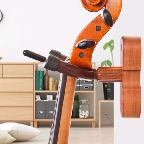 Wall Mount Guitar Holder, Wall Guitar Hanger, Mahogany Violin Hook with Screws, Guitar Wall Mount Hook, Violin-Shaped Hook Stand for Stringed Instrume