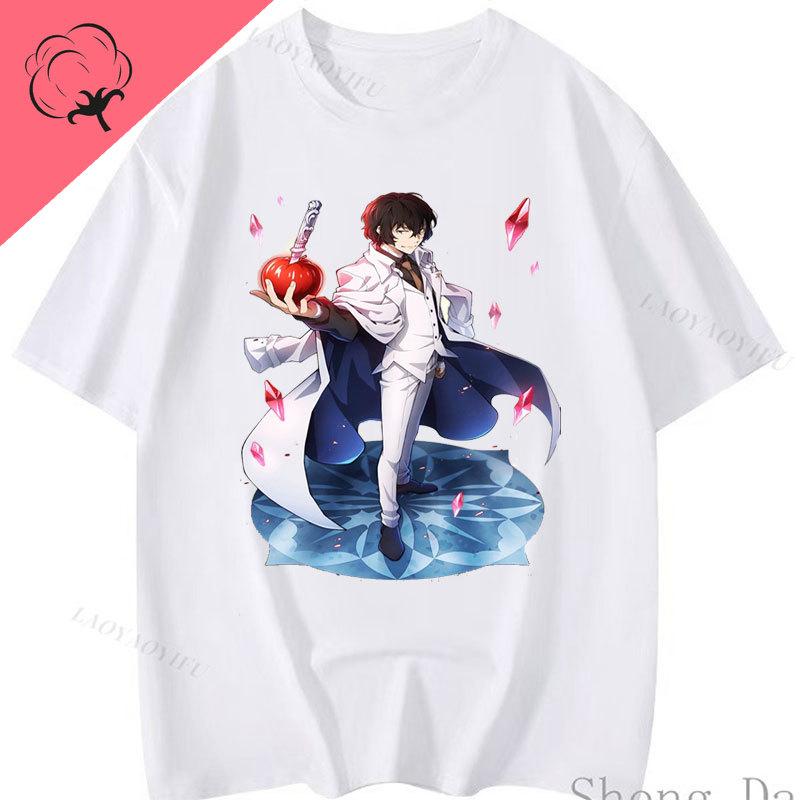 Anime Print Unisexga Cotton Y2k Clothes Bungou Stray Dogs Dead Apple TShirt Dazai Osamu Chuuya Nakajima Graphic T Shirts