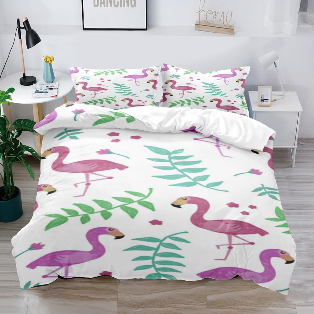 Bird Game Digital Printing Quilt Cover Three-Piece Set