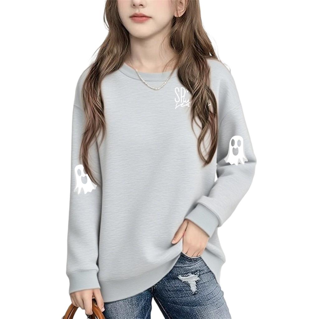 Boys Girls Child Fashion Daily Versatile Casual Crewneck Sweatshirts Daily Long Sleeve Patchwork Top Sweatshirts