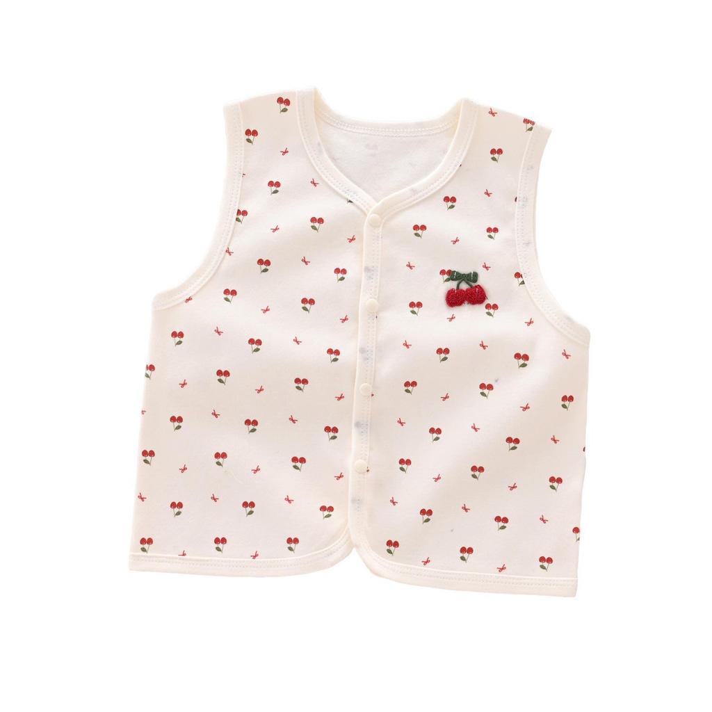 Unisex Baby Pure Cotton Sleeveless Vest - Spring/Autumn Style, A-Class, Cute Design.