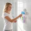 Bathroom Suction Cup Toothbrush Holder Wall Mounted Toothbrush Organizer Rack with Cover for Easy Storage and Hygiene