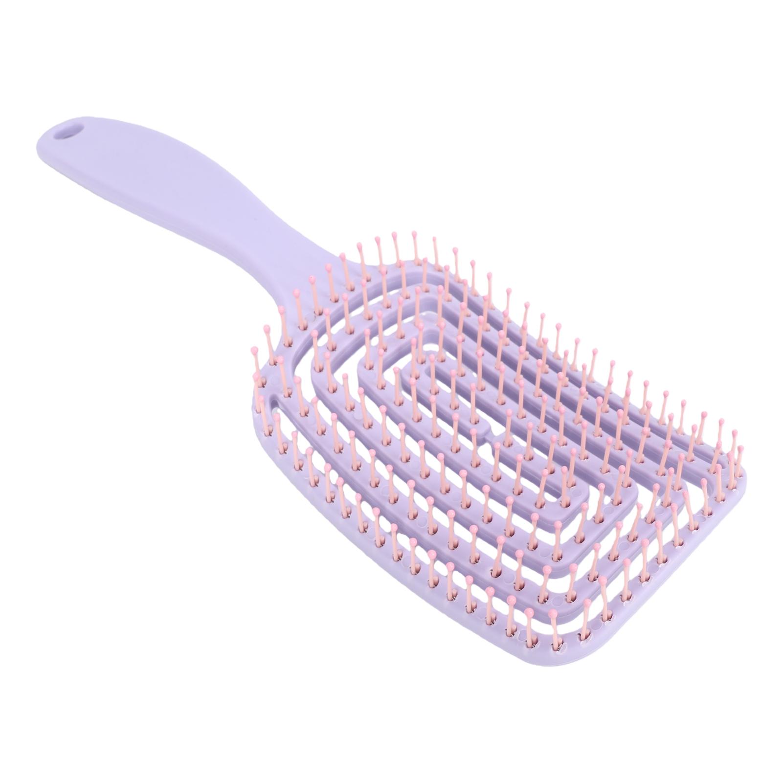 Peigne à Cheveux Creux Anti-Statique Ergonomique 120 Dents en Nylon Brosse Démêlante pour Usage Humide Sec Violet violet