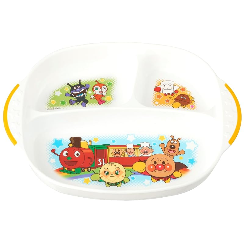 LEC Anpanman Lunch Plate (25 X 19.5 X 3.5 Cm) Microwave, Dishwasher, and Boiling Sterilization OK / Non-slip Base