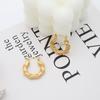 Accessories French Light Luxury Geometric Titanium Steel Ear Buckle Women'S Niche Personality 18K Gold Twist Earrings, High Sense