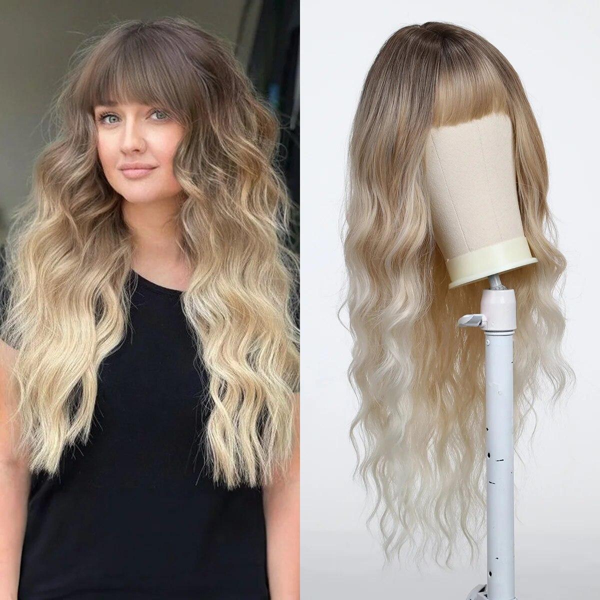 

Луи Ферре, длинный вьющийся синтетический парик с челкой, розовые волосы, парики для женщин, повседневные вечерние, косплей, термостойкие