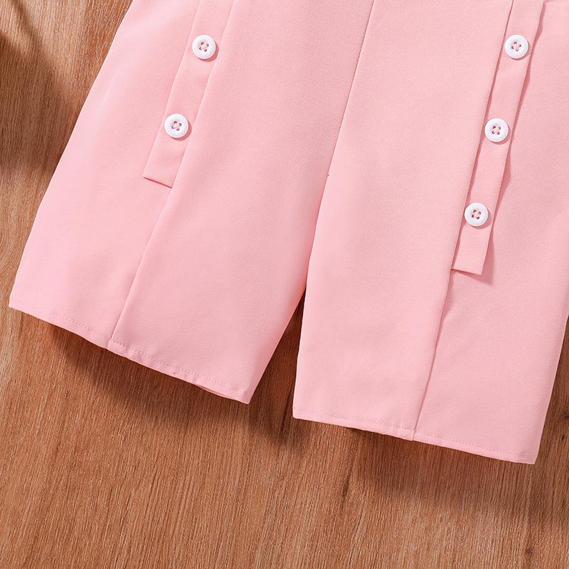 3-12Y Girls Suit Summer Short-sleeved Children's Clothing New Children's Summer Short-sleeved Top + Shorts 2pcs