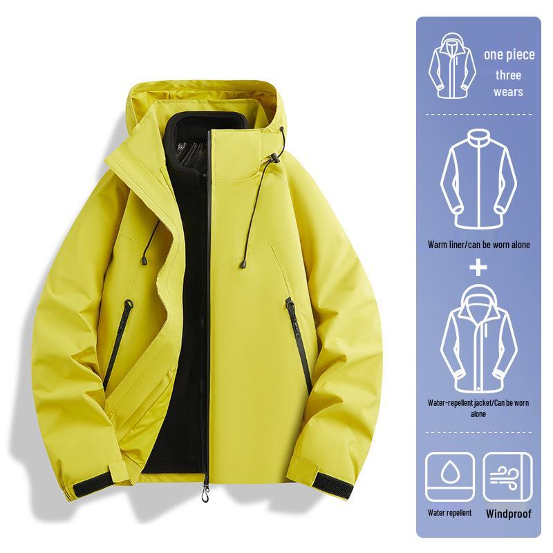 Woodpecker Women's 2025 3-in-1 Windproof Waterproof Jacket for Spring & Autumn Camping and Hiking