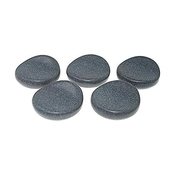Set of 5 Granite-Style Round Ceramic Chopstick Rests, Made in Japan, Mino Ware, Microwave & Dishwasher Safe