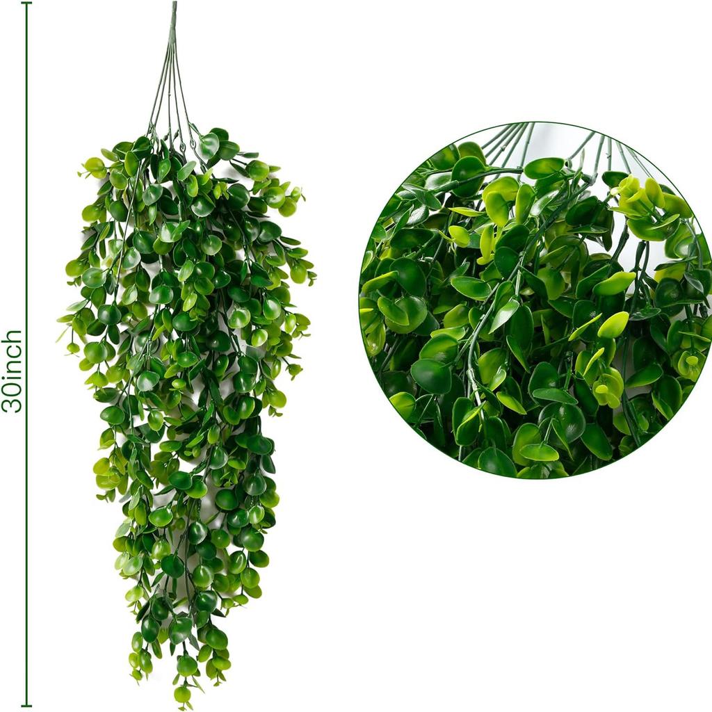 5 Head Artificial Plastic Plants Fern Vine for Christmas Wreath Wedding Arch Decor Home Garden Wall Hanging  Sales Diy Gift