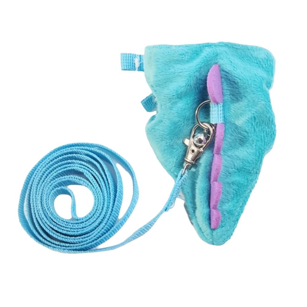 

Cute Short Ferret Lead Rope Vest Type Dinosaur Shape Pet Rope Bell Adjustable Walking Mice Pet Walking синій