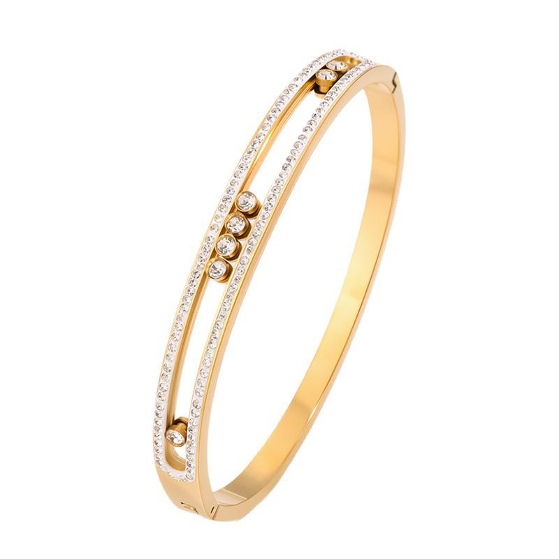 Titanium Steel , Hollow Stainless Steel Full of Diamonds, Girls' Advanced Sense, Fashionable and Creative Non-fading Versatile