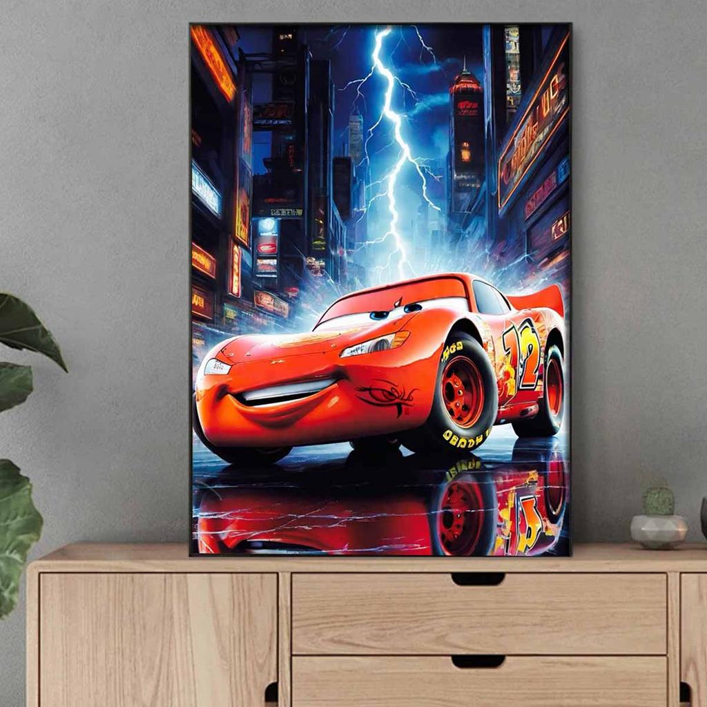 DIY Diamond Painting Lightning McQueen Cross Stitch Kit Mosaic Art Diamond Painting Full Circle Diamond Home Decoration