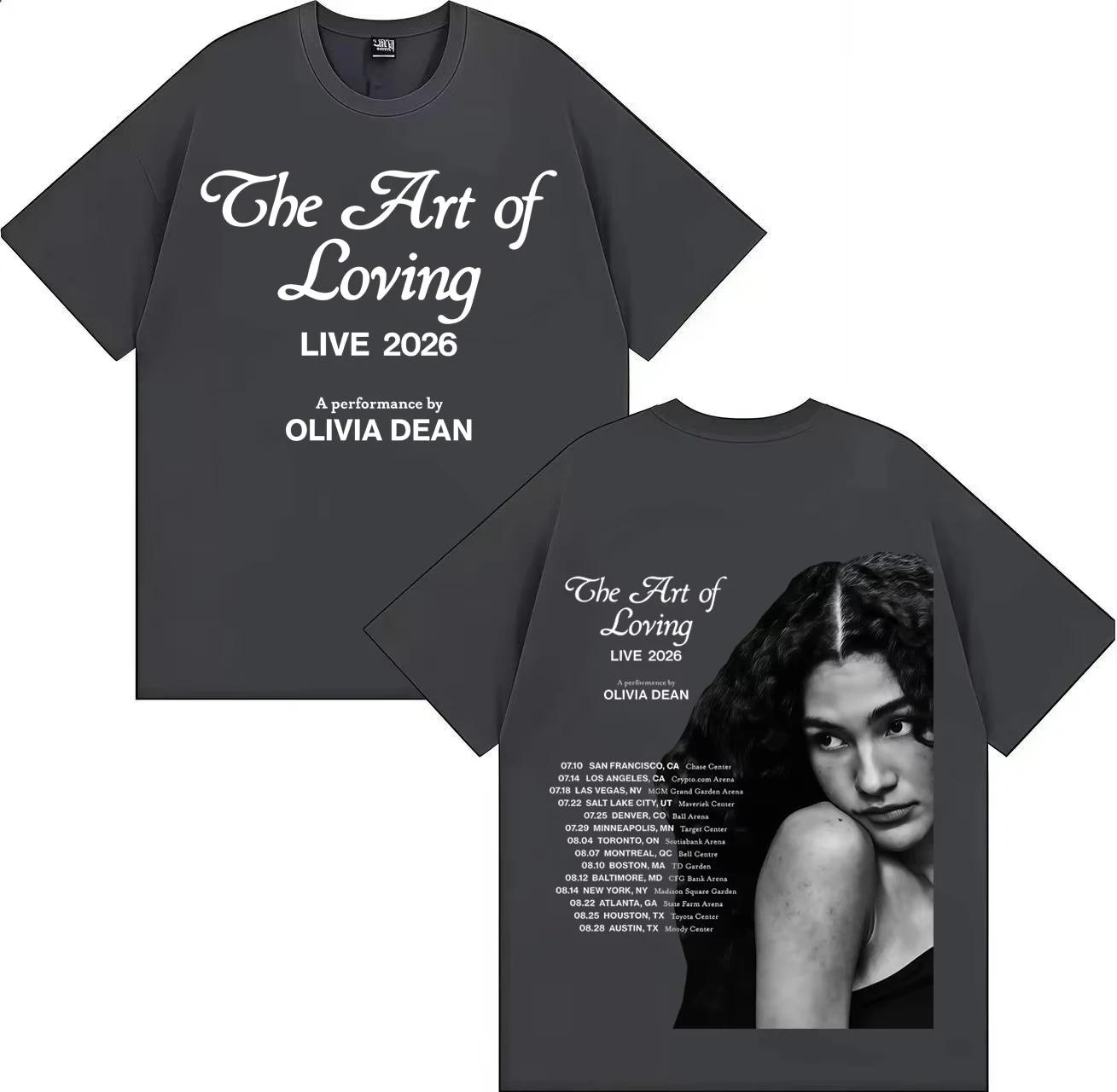 

2026 Hot Singer Olivia Dean The Art of Loving New Album Fashion Short Sleeve Tee Mens Women Casual Pure Cotton Cozy Tshrits 4XL