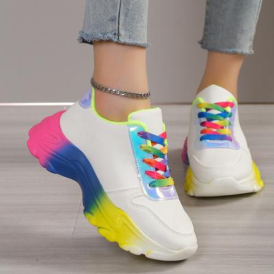 Dad Shoes Plus Size Women's Sneaker Women's Spring and Autumn New Color Matching Colorful Muffin Bottom Women's Running Shoes