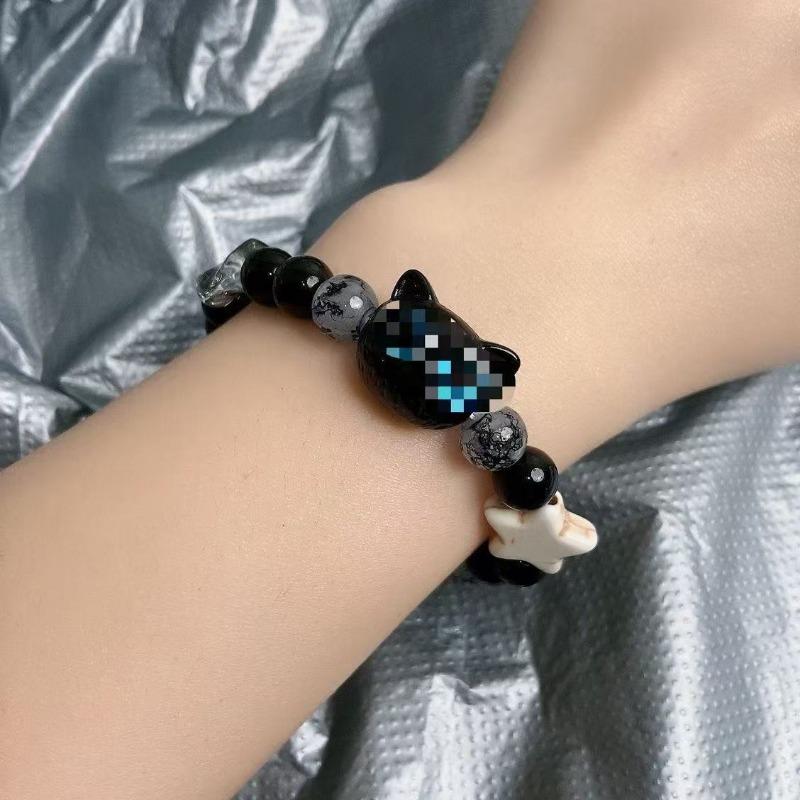 Cute Cat Chinese Style Couple Bracelet Hand Rope For Student Gift