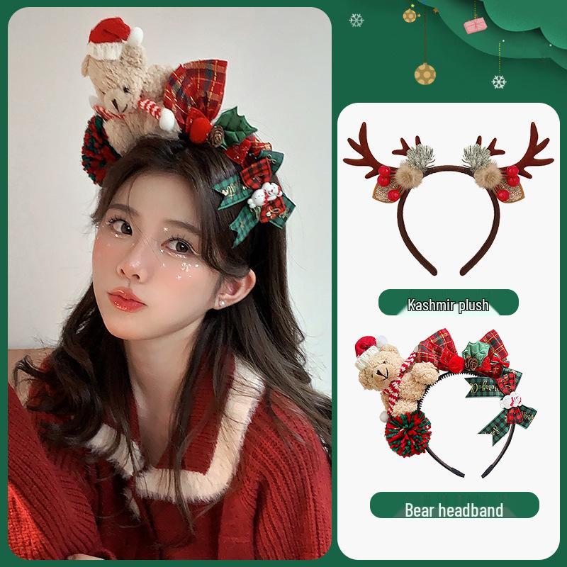 Women's Christmas Headband Plush Hat Hair Accessories for Photos