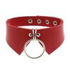 DIEZI Men Harajuku Red PU Leather Necklace Choker Women Ladies Punk Gothic Vintage Statement Collar Pendant Necklace New Jewelry
