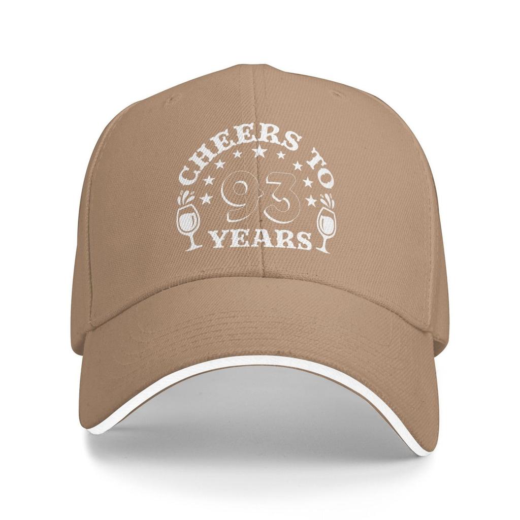 Cheers to Birthday 93 Years Birthday Sandwich Cap Funny Baseball Cap for Men Women