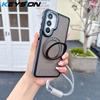 KEYSION Samsung Galaxy S25 S26 Ultra 5G S26+ için 360° Halka Tutuculu Manyetik Telefon Kılıfı Mat Yarı Saydam Askılı Darbeye Dayanıklı Kılıf
