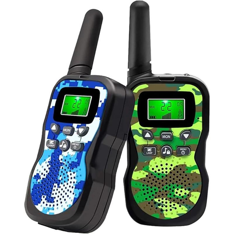 Confezione da 2 Walkie Talkie per Bambini con Torcia e Schermo LCD, Portata Lunga 3 Miglia, Perfetti per Avventure all'Aperto, Campeggio ed Escursionismo