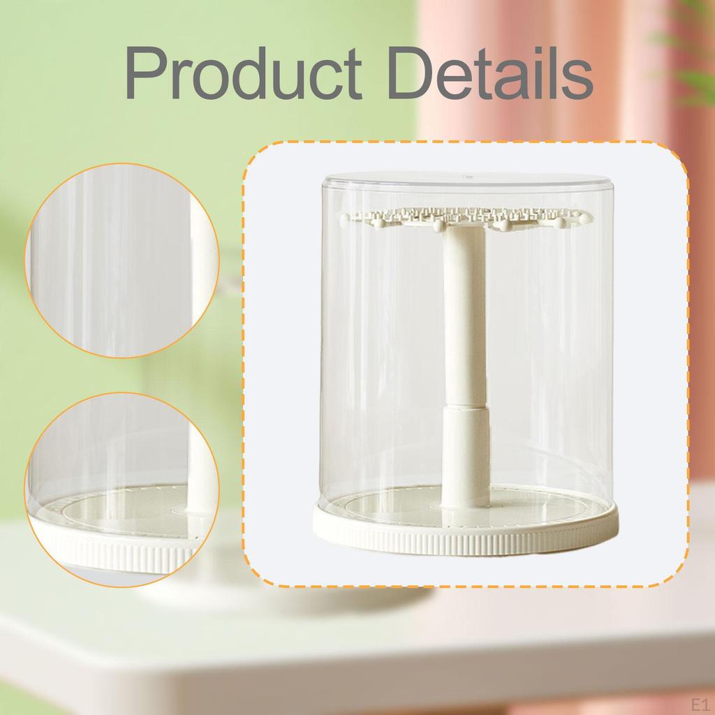 360° Clear Doll Storage Showcase Display Stand 24x28cm for 6.7 inch Toys Keychains