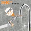 1440/1080° Swivel Faucet Extender Alloy Rotating Sink Extension Splash Proof Rotating Splash Filter Faucet Robotic Arm Aerator
