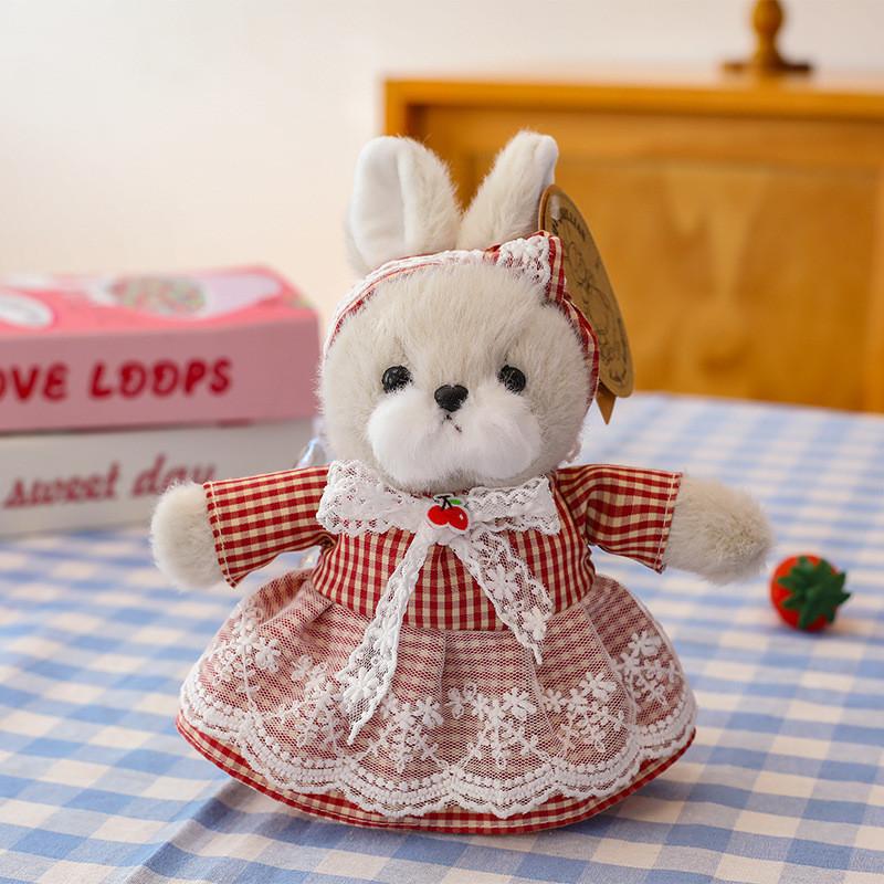 Toy Plush Rabbit Doll Clothes Couple Key Chain Backpack Accessory Gift Birthday
