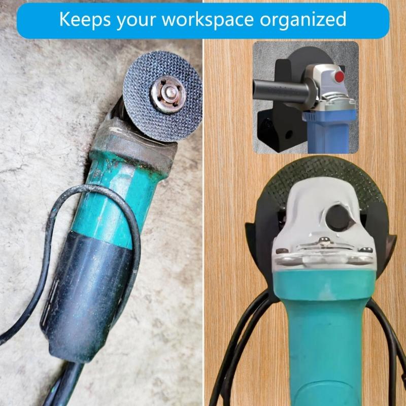 Metal Wall Bracket For Angle Grinder Storage FeaturE Cable Management Hooks And Mounting Hardware For Garage Shelving