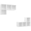 TV Wall Cabinets Set of 4 White Engineered Wood