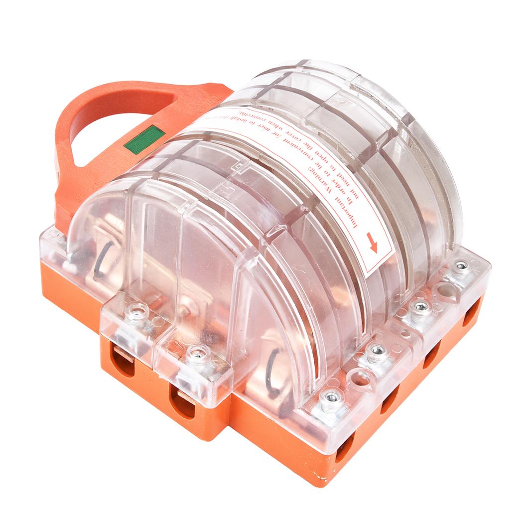 4 Pole Knife Switch Double Throw Transparent Disconnect Knife Switch with LED Indicators 160A AC380V