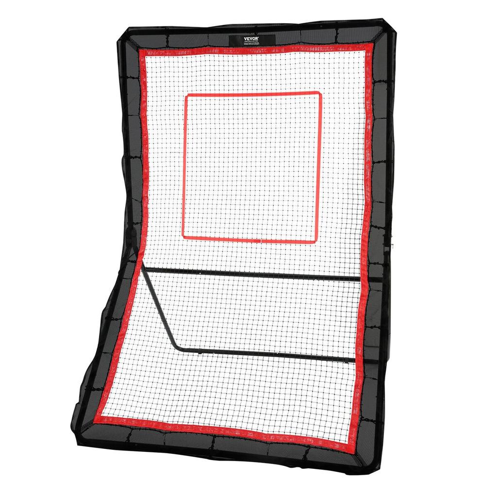 Lacrosse Rebounder for Backyard, 5x7 Ft Volleyball Bounce Back Net, Pitchback Throwback Baseball Softball Return Training Screen, Adjustable Angle