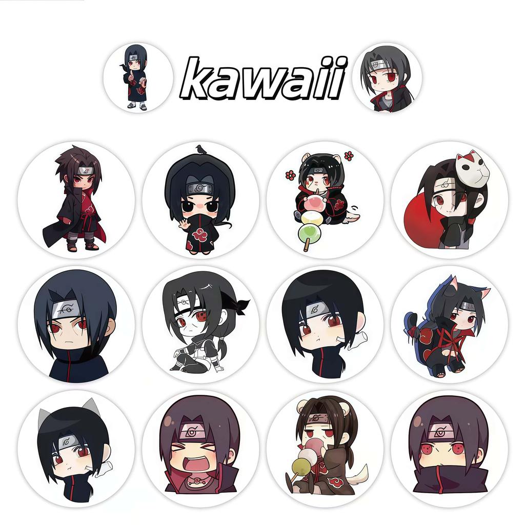 500Pcs Naruto Itachi Uchiha Chibi Sticker Roll, Cute Multi-Expression Anime Decals for DIY, Planner & Gift Decor