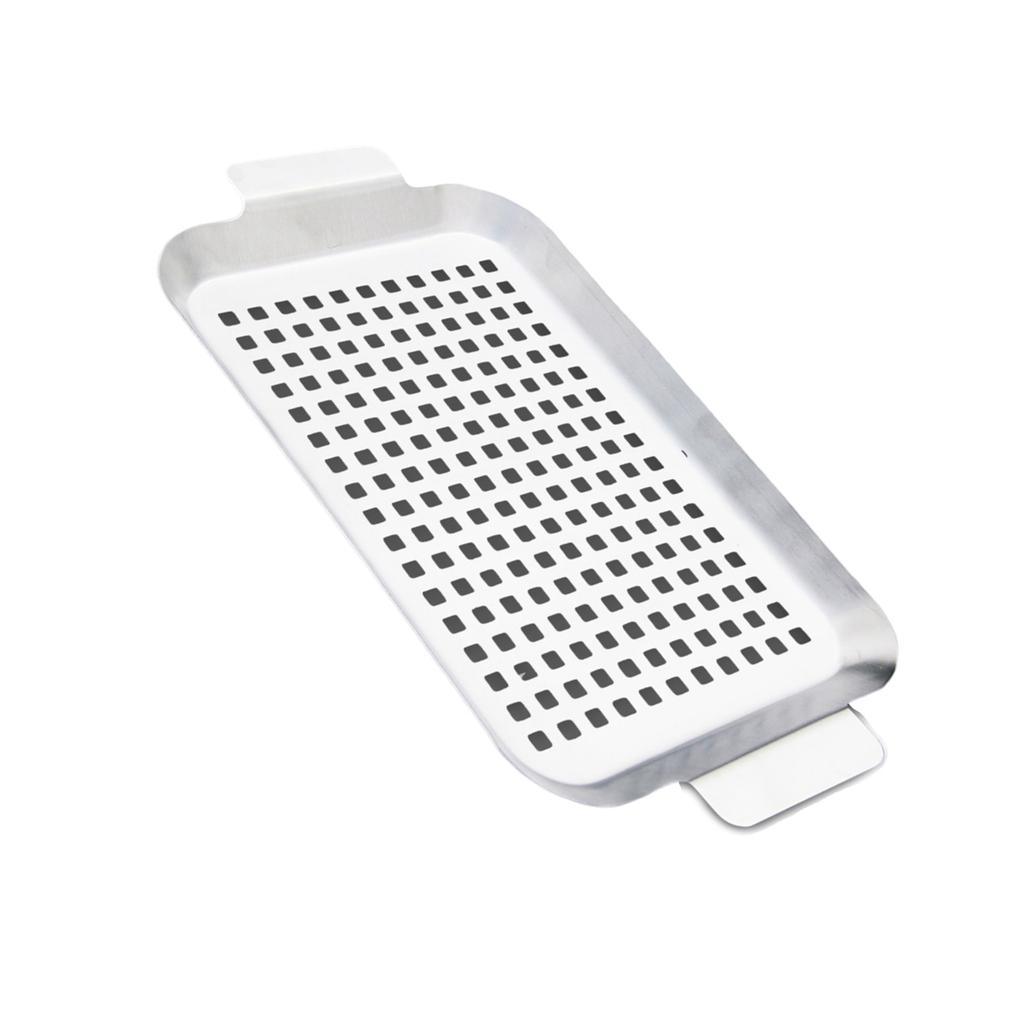 Sturdy Stainless Steel Grill Pans For Outdoor BBQ With Perforated Design And Handles Ideal For Vegetables Fish Meat