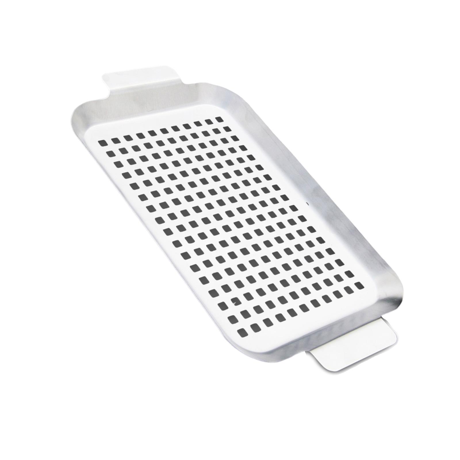 

Прочные сковороды-гриль из нержавеющей стали для барбекю на открытом воздухе с перфорированным дизайном и ручками, идеально подходящие для овощей, рыбы, мяса S