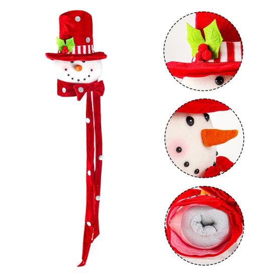 Christmas Tree Topper Snowman Festive Decoration with Scarf Hat Eye-Catching Holiday Decor Party Essential