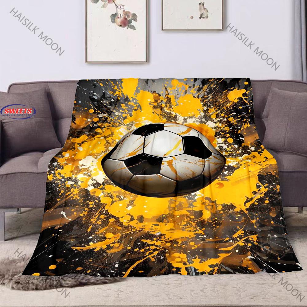 Football Themed Throw Blanket, Soft Bedding, Blanket for Couch Bed Sofa Office, Warm Birthday Christmas Gift Next Day Shipping