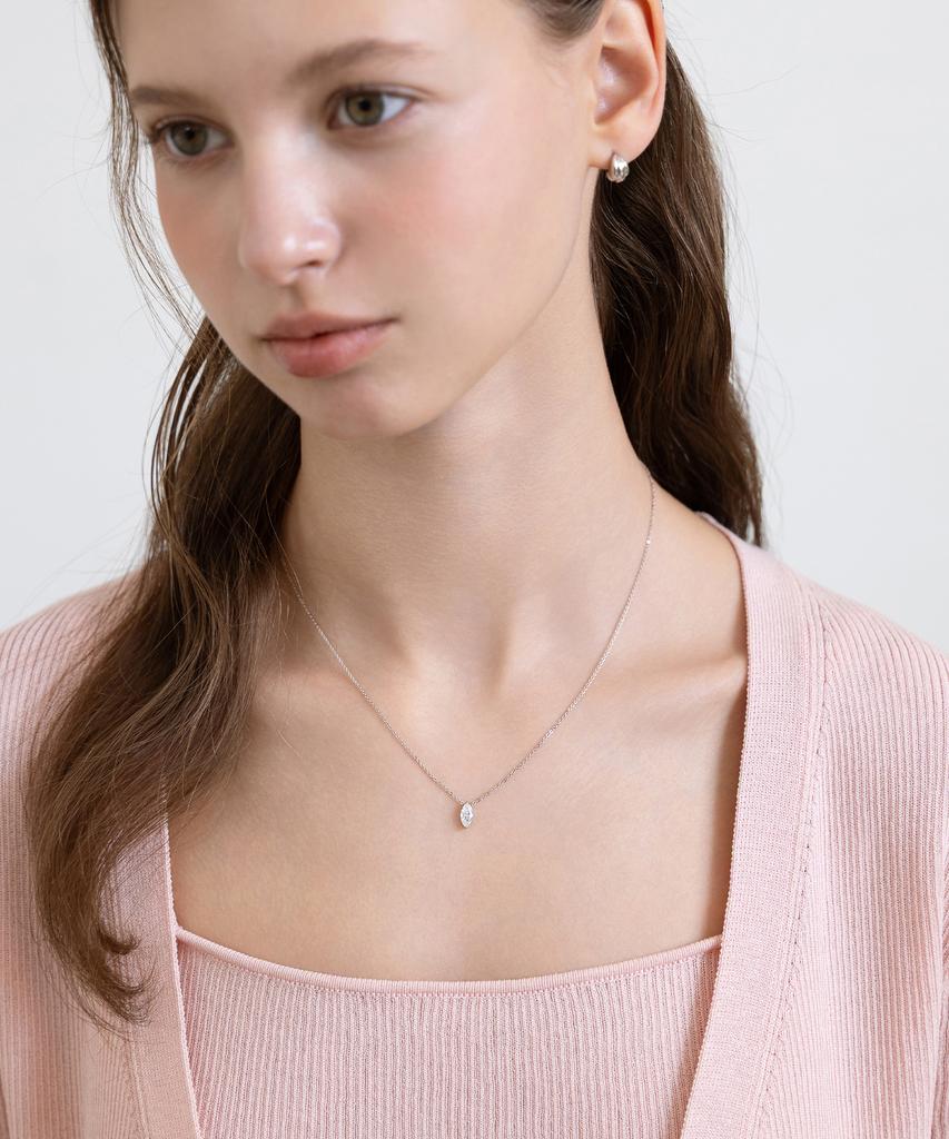 Tatiana (Silver 925) Marquise Cut Moissanite Necklace Dn0007